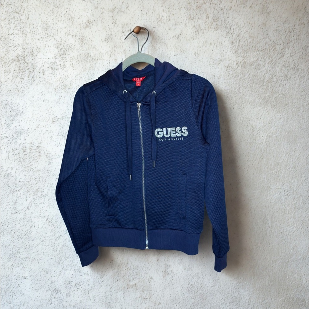 Guess Nocturnal Navy Textured Active Jacket Hoodie